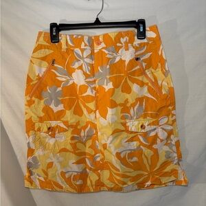 Columbia Orange Floral Mini Skirt size 10